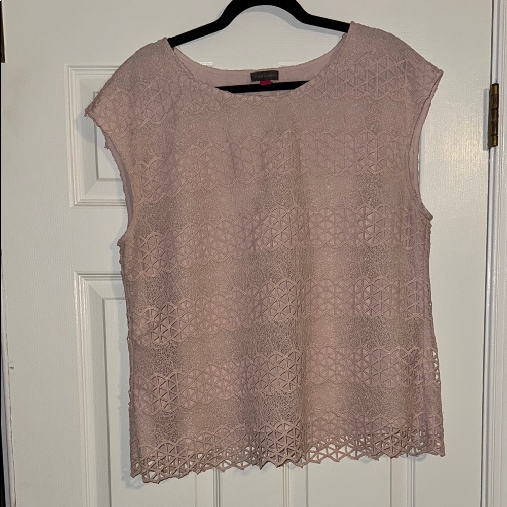 Chico's Pink Cap Sleeve Embellished Blouse